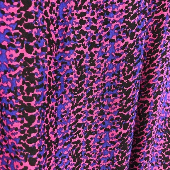 Parker Silk Printed Purple Pink Blouson Smocked Waist Blouse Top - Picture 8 of 12